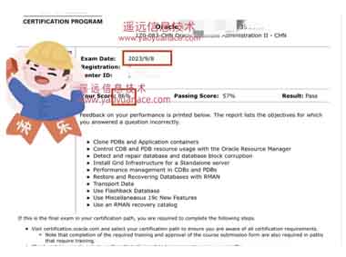Oracle19c成绩083-（86分）Oracle OCP 19c 认证1Z0-083考试题库