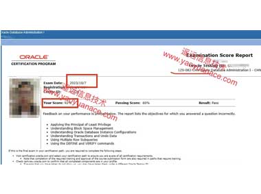 racle19c成绩082-（92分）Oracle OCP 19c 认证1Z0-083考试题库